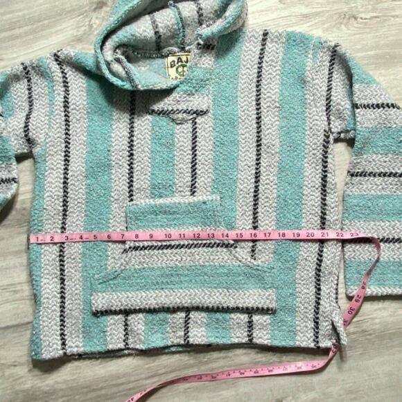 Small Mint & White Sweatshirt Hooded Pullover - Picture 9 of 10